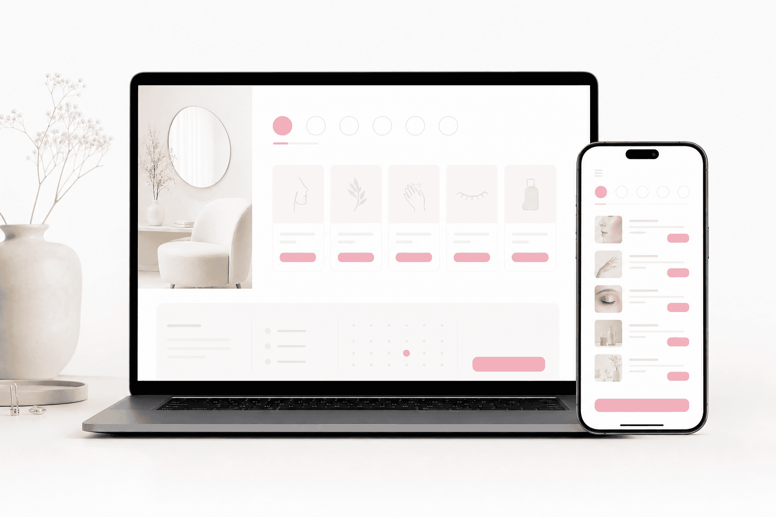 Storefront preview on laptop and phone